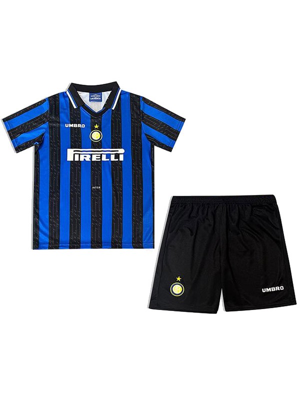 Inter milan maillot rétro de football pour enfants kit vintage premier mini maillot de football pour enfants uniformes pour jeunes 1997-1998