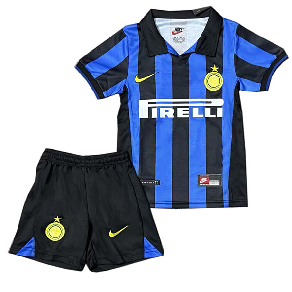 Inter milan maillot rétro de football pour enfants kit vintage premier mini maillot de football pour enfants uniformes pour jeunes 1998-1999