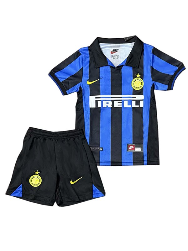 Inter milan maillot rétro de football pour enfants kit vintage premier mini maillot de football pour enfants uniformes pour jeunes 1998-1999