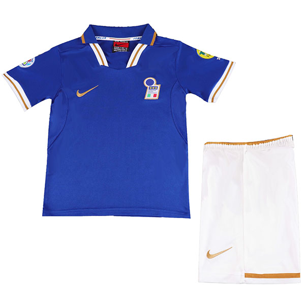 Italy maillot de football rétro pour enfants à domicile kit de football pour enfants premier mini-chemise de football vintage uniformes pour jeunes 1996-1997