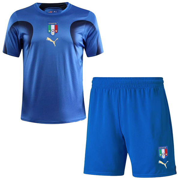 Italy maillot de football rétro pour enfants à domicile kit de football pour enfants premier mini-chemise de football vintage uniformes pour jeunes 2006
