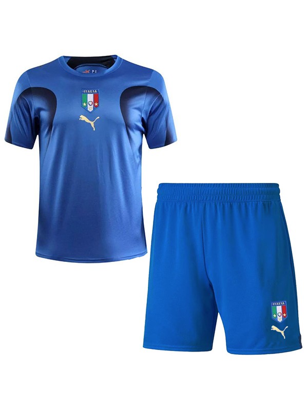 Italy maillot de football rétro pour enfants à domicile kit de football pour enfants premier mini-chemise de football vintage uniformes pour jeunes 2006