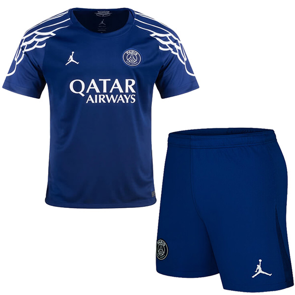 Jordan paris saint-germain quatrième maillot de football pour enfants kit enfants 4ème mini maillot de football uniformes pour jeunes 2024-2025