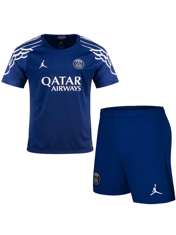 Jordan paris saint-germain quatrième maillot de football pour enfants kit enfants 4ème mini maillot de football uniformes pour jeunes 2024-2025