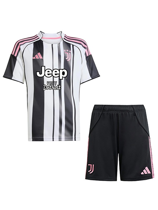 Juventus maillot de football domicile pour enfants kit de football pour enfants premier mini-maillot de football uniformes pour jeunes 2025-2026