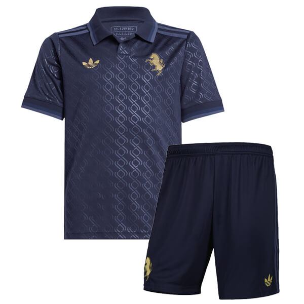 Juventus troisième maillot enfants kit de football enfants 3ème mini maillot de football uniformes pour jeunes 2024-2025