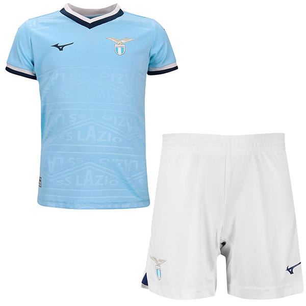 Lazio maillot de football à domicile pour enfants kit de football mini-maillot de football pour enfants premier uniforme pour jeunes 2024-2025