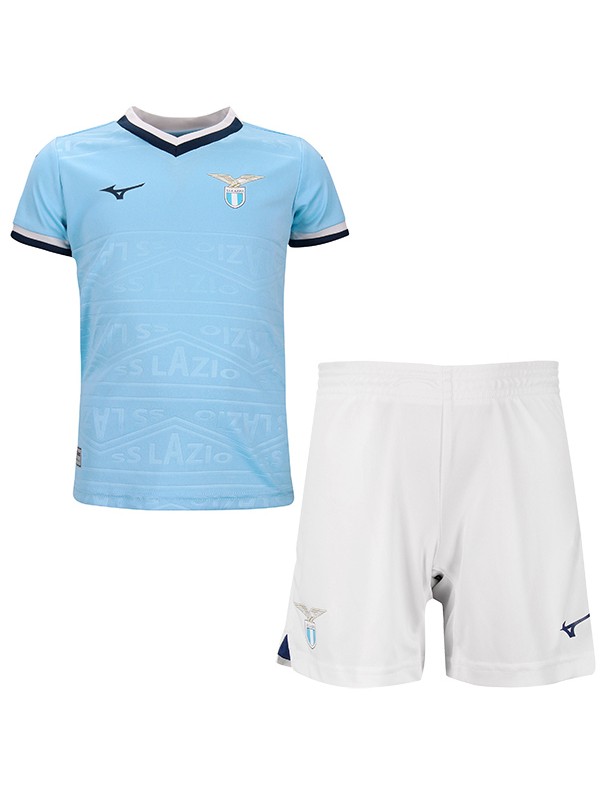 Lazio maillot de football à domicile pour enfants kit de football mini-maillot de football pour enfants premier uniforme pour jeunes 2024-2025