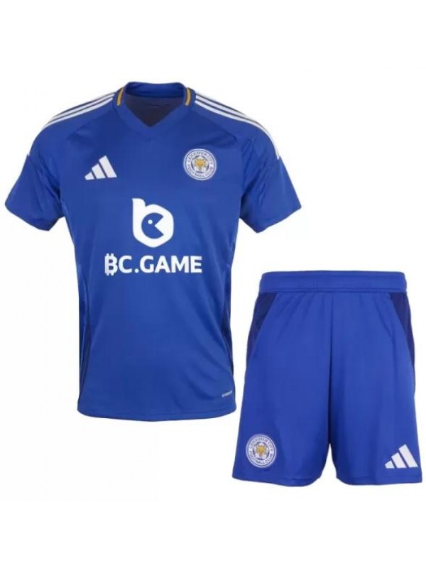 Leicester city maillot de football pour enfants à domicile kit de football pour enfants premier mini-chemise de football uniformes pour jeunes 2024-2025