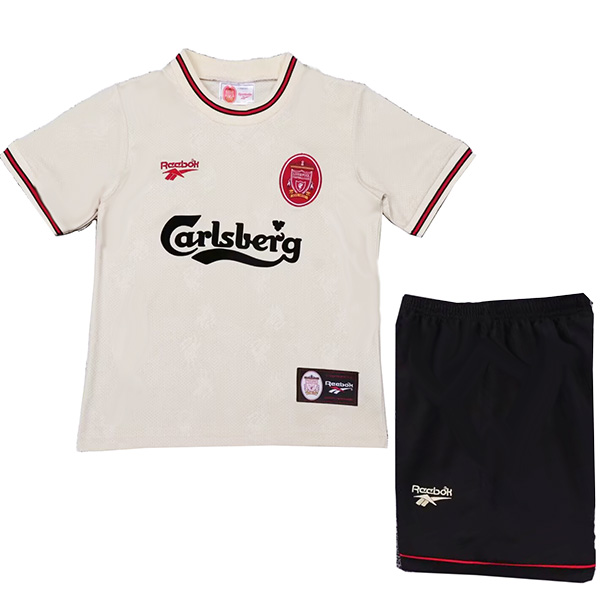Liverpool maillot de football rétro pour enfants à l'extérieur kit de football vintage pour enfants deuxième mini-chemise de football uniformes pour jeunes 1996-1997