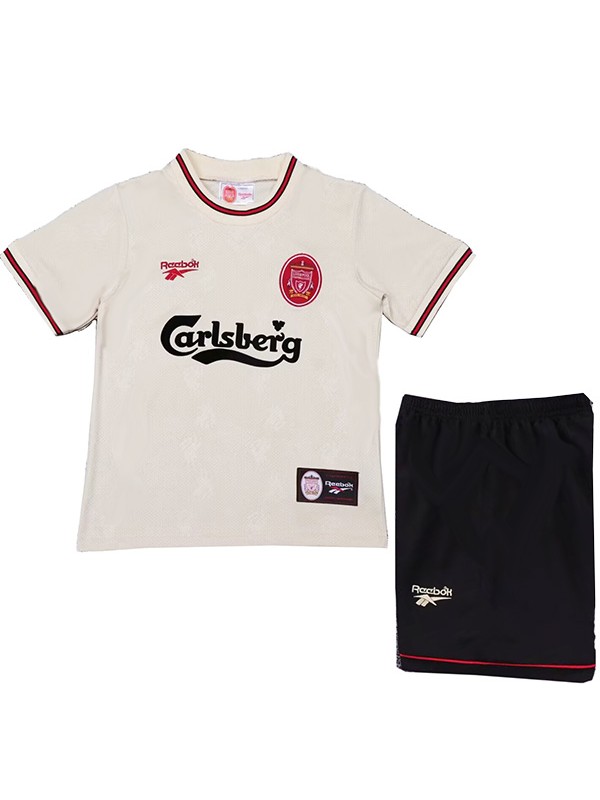 Liverpool maillot de football rétro pour enfants à l'extérieur kit de football vintage pour enfants deuxième mini-chemise de football uniformes pour jeunes 1996-1997