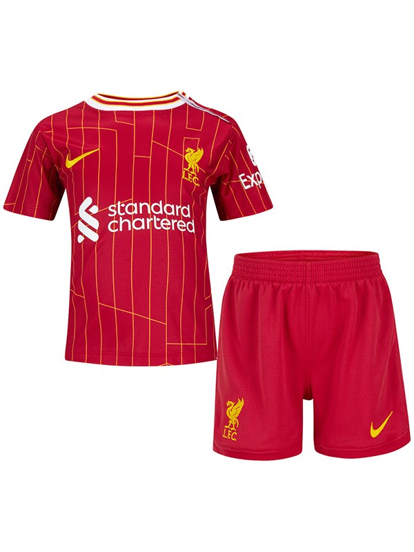 Liverpool maillot de football pour enfants à domicile kit de football pour enfants premier mini-chemise de football uniformes pour jeunes 2024-2025