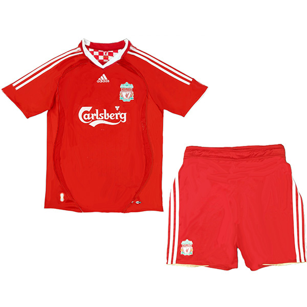 Liverpool maillot de football rétro pour enfants première mini-chemise de football vintage uniformes pour jeunes 2008-2010