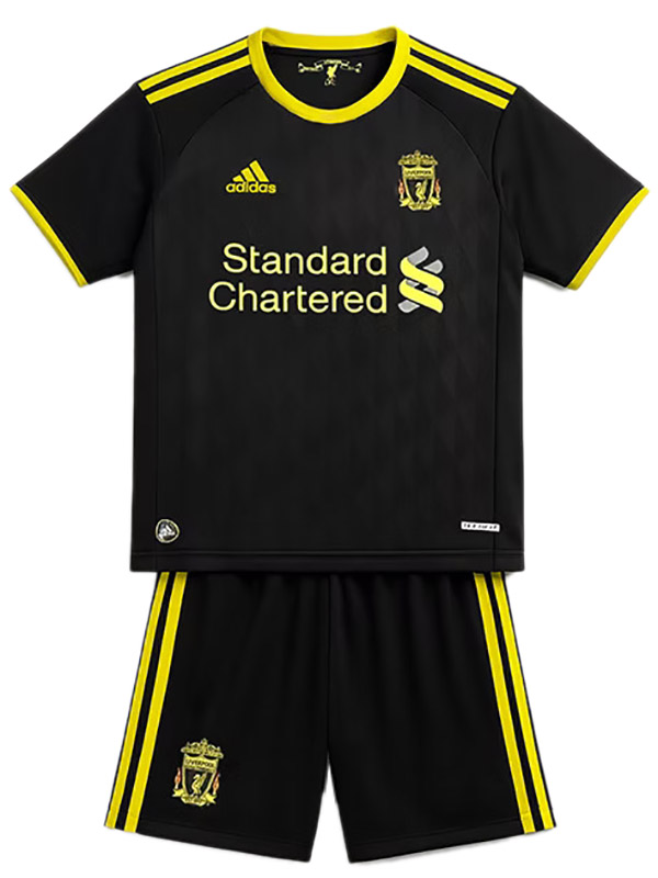 Liverpool troisième maillot rétro enfants mini-maillot uniforme jeunesse 2010-2011