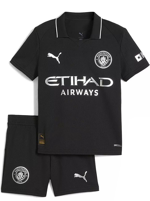 Manchester city maillot de football extérieur rouge pour enfants mini-maillot de football pour enfants uniformes pour jeunes 2025-2026