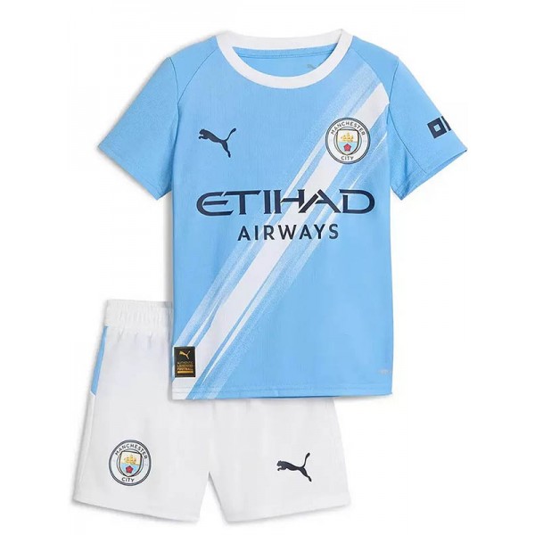 Manchester city maillot de football pour enfants à domicile kit de football pour enfants premier mini-chemise de football uniformes pour jeunes 2025-2026