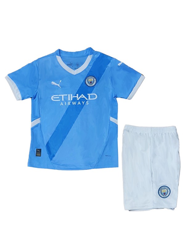 Manchester city maillot de football pour enfants à domicile kit de football pour enfants premier mini-chemise de football uniformes pour jeunes 2025-2026