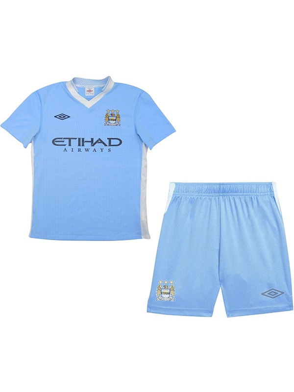 Manchester City maillot de football rétro pour enfants à domicile kit de football vintage pour enfants premier maillot de football mini uniformes pour jeunes 2011-2012