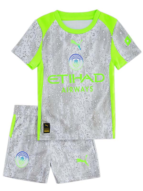 Manchester city troisième maillot de football pour enfants kit enfants 3ème mini maillot de football uniformes pour jeunes 2025-2026