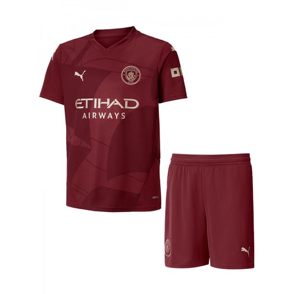 Manchester city troisième kit pour enfants maillot de football pour bébé enfants 3ème mini-chemise de football uniformes pour jeunes 2024-2025