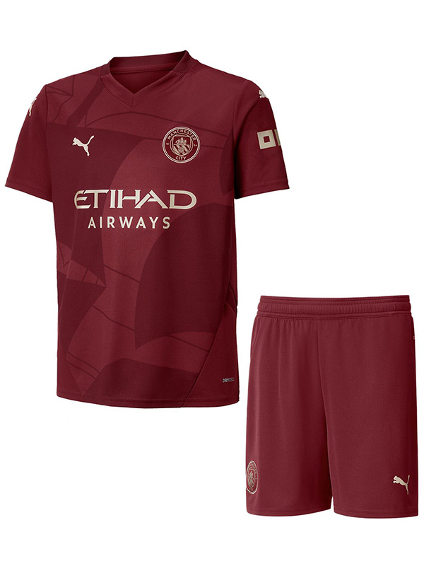 Manchester city troisième kit pour enfants maillot de football pour bébé enfants 3ème mini-chemise de football uniformes pour jeunes 2024-2025