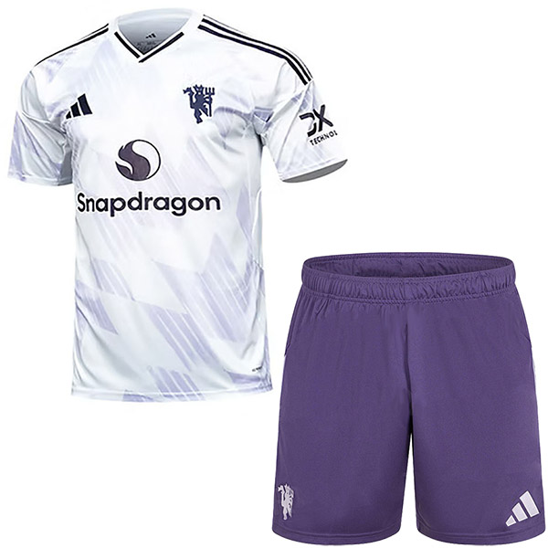 Manchester United maillot de football pour enfants kit de football pour enfants deuxième mini-chemise de football uniformes pour jeunes 2025-2026