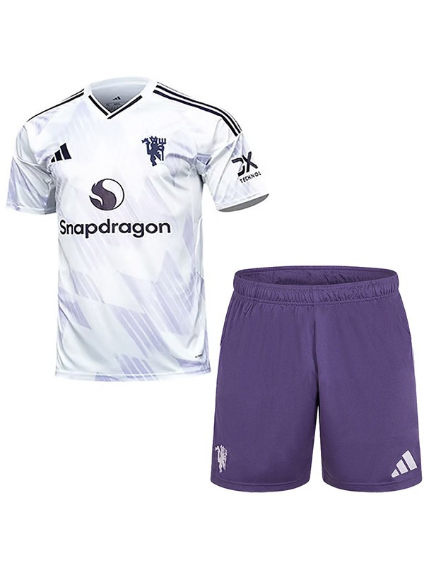 Manchester United maillot de football pour enfants kit de football pour enfants deuxième mini-chemise de football uniformes pour jeunes 2025-2026