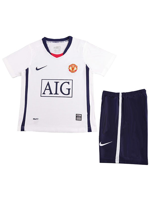 Manchester united maillot de football rétro pour enfants à l'extérieur kit de football vintage pour enfants deuxième maillot de football mini uniformes pour jeunes 2008-2009