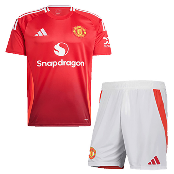 Manchester united kit maison enfants football infantile enfants premier maillot de football mini uniformes jeunesse 2024-2025