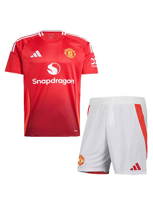 Manchester united kit maison enfants football infantile enfants premier maillot de football mini uniformes jeunesse 2024-2025