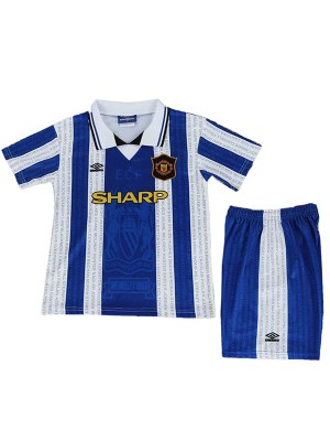 Manchester united maillot de football rétro pour enfants troisième maillot de football vintage pour enfants uniformes pour jeunes 1994-1996