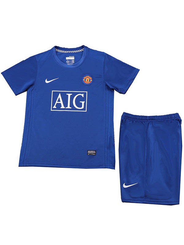 Manchester united troisième maillot de football rétro pour enfants kit enfants vintage 3ème maillot de football mini uniformes pour jeunes 2008-2009