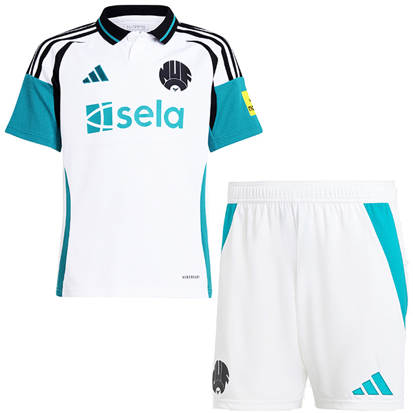 Newcastle united troisième kit pour enfants maillot de football pour bébé enfants 3ème mini-chemise de football uniformes pour jeunes 2024-2025