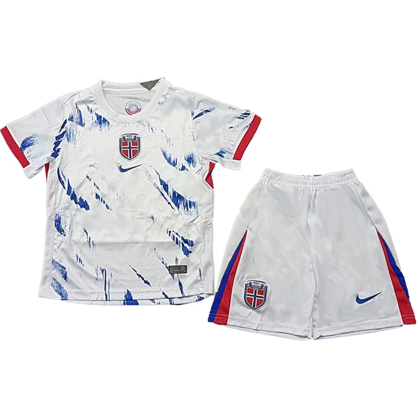 Norway maillot de football pour enfants kit de football pour enfants deuxième maillot de football mini uniformes pour jeunes coupe d'euro 2024