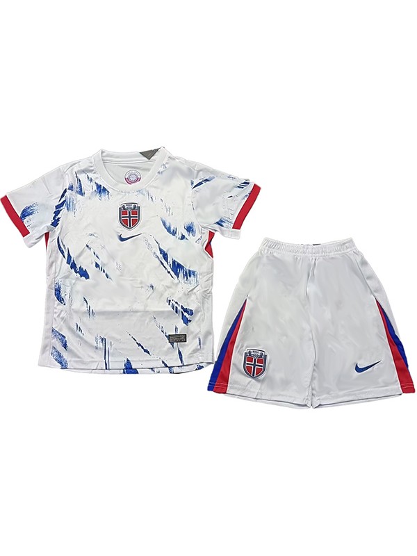 Norway maillot de football pour enfants kit de football pour enfants deuxième maillot de football mini uniformes pour jeunes coupe d'euro 2024