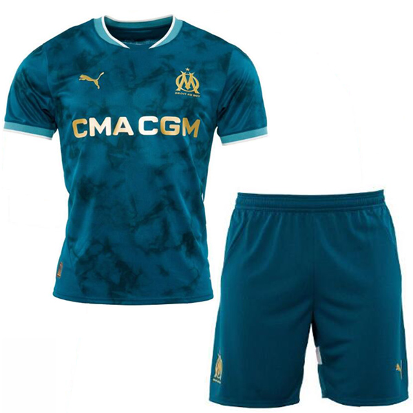 Olympique de Marseille maillot de football extérieur pour enfants deuxième mini-chemise de football pour enfants uniformes pour jeunes 2024-2025