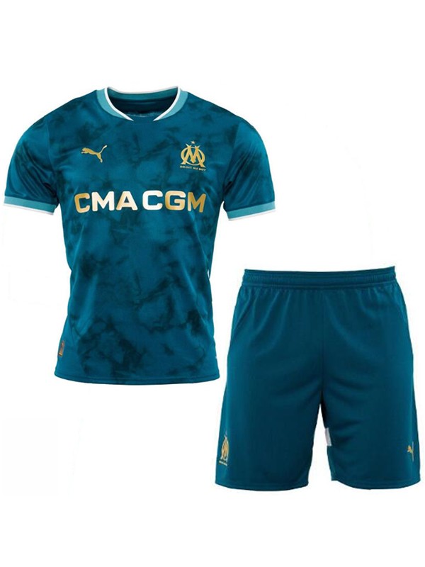 Olympique de Marseille maillot de football extérieur pour enfants deuxième mini-chemise de football pour enfants uniformes pour jeunes 2024-2025