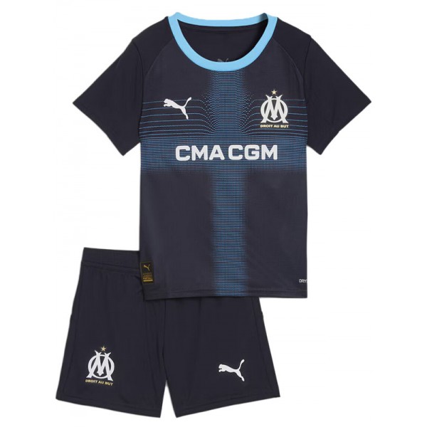 Olympique de Marseille maillot de football extérieur pour enfants deuxième mini-chemise de football pour enfants uniformes pour jeunes 2025-2026