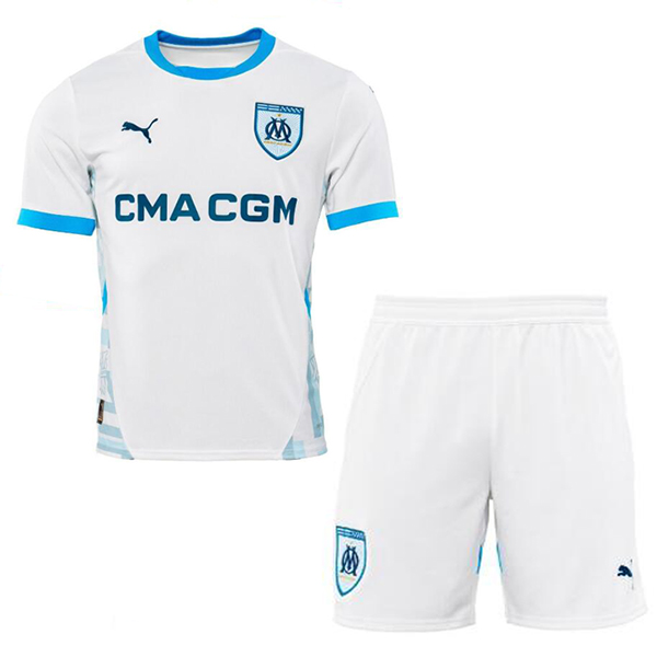 Olympique de Marseille enfant domicile kit maillot de football pour bébé premier mini maillot de football pour enfants uniformes pour jeunes 2024-2025