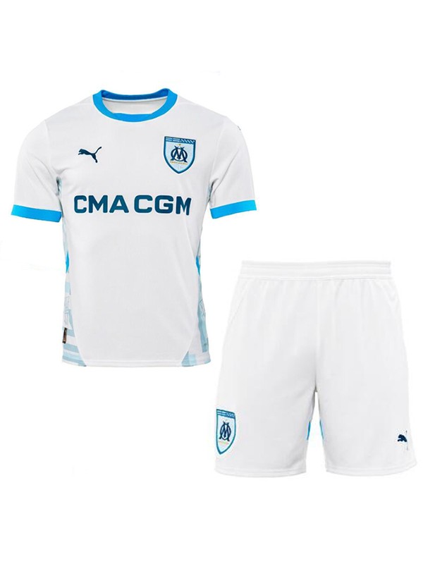 Olympique de Marseille enfant domicile kit maillot de football pour bébé premier mini maillot de football pour enfants uniformes pour jeunes 2024-2025