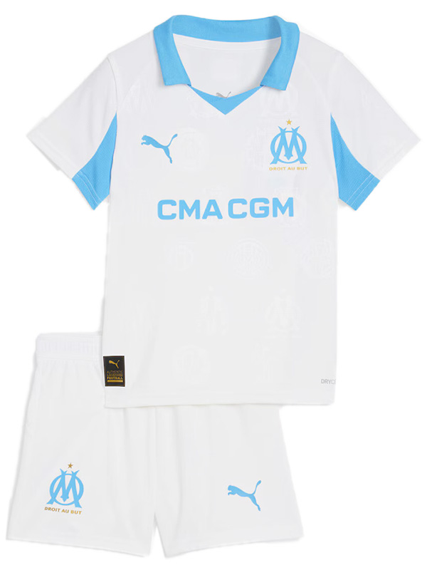 Olympique de Marseille enfant domicile kit maillot de football pour bébé premier mini maillot de football pour enfants uniformes pour jeunes 2025-2026