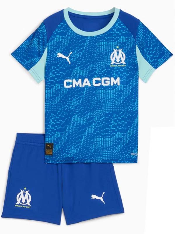 Olympique de Marseille maillot de football troisième génération pour enfants mini-maillot de football 3e génération uniformes pour jeunes 2025-2026