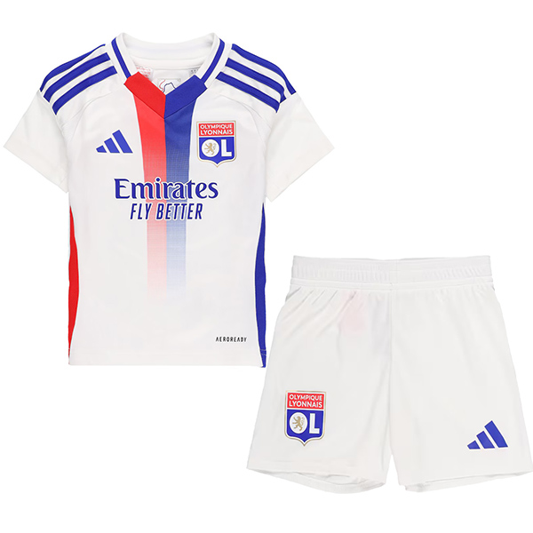 Olympique lyon maillot de football pour enfants à domicile maillot de football pour bébé premier mini-chemise de football pour enfants uniformes pour jeunes 2024-2025