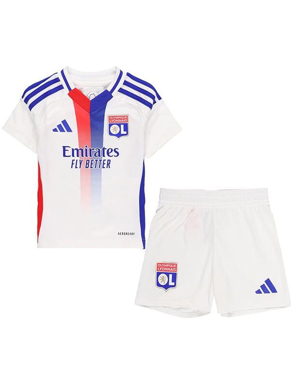 Olympique lyon maillot de football pour enfants à domicile maillot de football pour bébé premier mini-chemise de football pour enfants uniformes pour jeunes 2024-2025