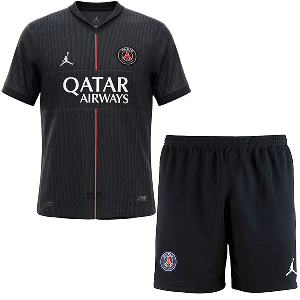 Paris saint-germain quatrième tenue football enfants maillots mini pour jeunes uniformes 2025-2026