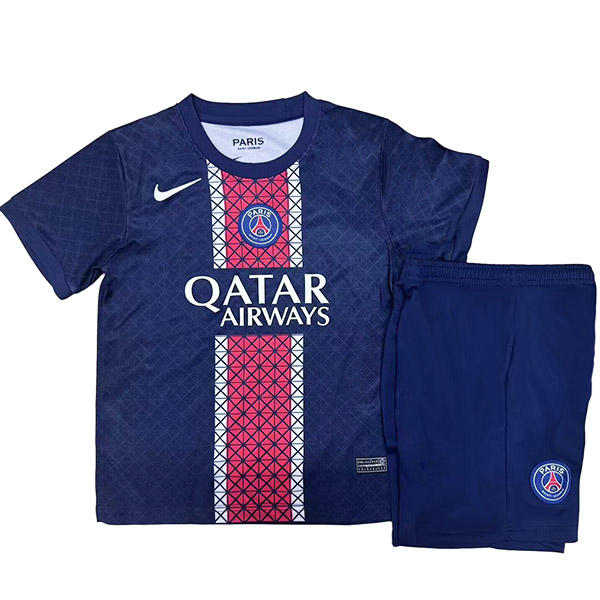 Paris saint-germain maillot de football domicile pour enfants kit de football pour enfants premier mini-maillot de football uniformes pour jeunes 2025-2026