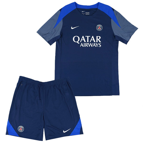 Paris saint-germain maillot d'entraînement de football spécial pour enfants mini-maillot de football bleu marine uniformes pour jeunes 2025-2026