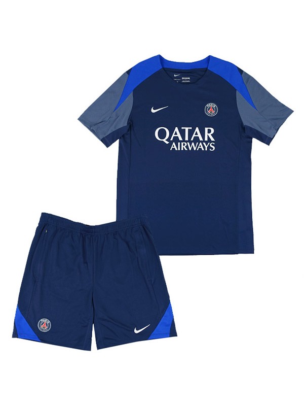 Paris saint-germain maillot d'entraînement de football spécial pour enfants mini-maillot de football bleu marine uniformes pour jeunes 2025-2026