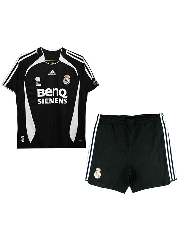 Real madrid maillot rétro extérieur pour enfants kit de football enfants vintage deuxième maillot de football mini uniformes pour jeunes 2006-2007