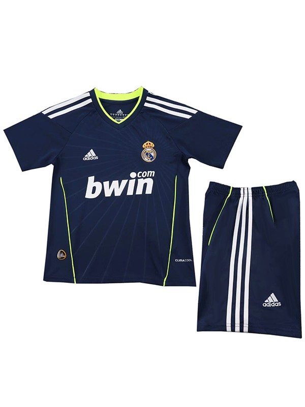 Real madrid maillot de football rétro extérieur pour enfants ensemble vintage pour enfants deuxième maillot de football uniformes pour jeunes 2010-2011